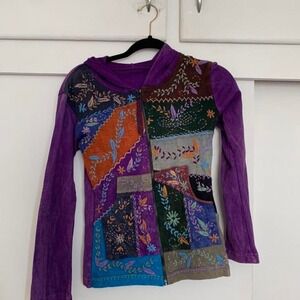 Vintage patchwork hoodie jacket.‎